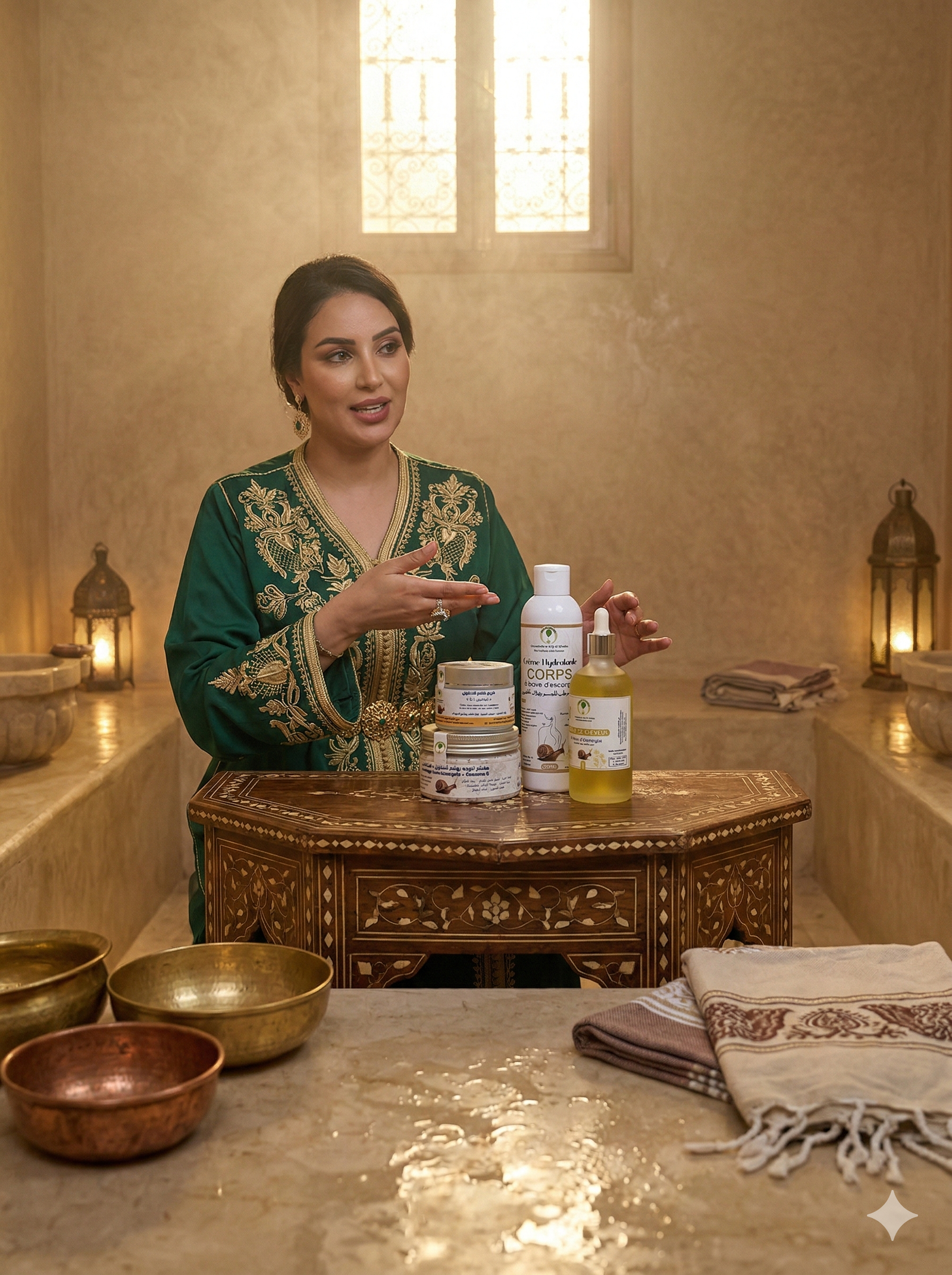 Femme présentant les soins naturels ARGANOOR